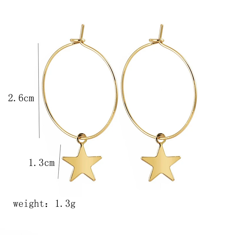 2 шт./компл. женские звезды круглый геометрический кулон изысканный из цветного