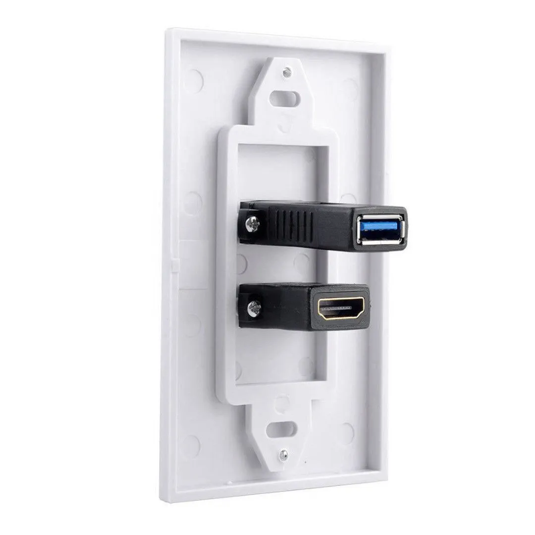 SHGO 1x 2 порта HDMI + USB 3 0 Женская настенная панель розетка удлинитель