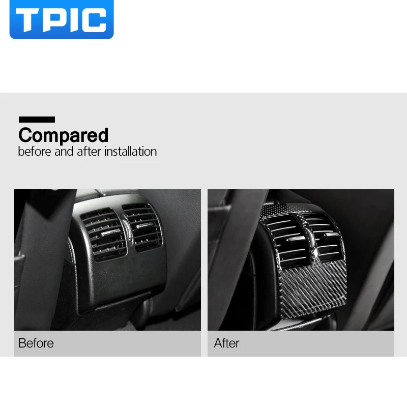 TPIC для Mercedes W204 C класс автомобиля интерьерная формовка углеродное волокно Задняя
