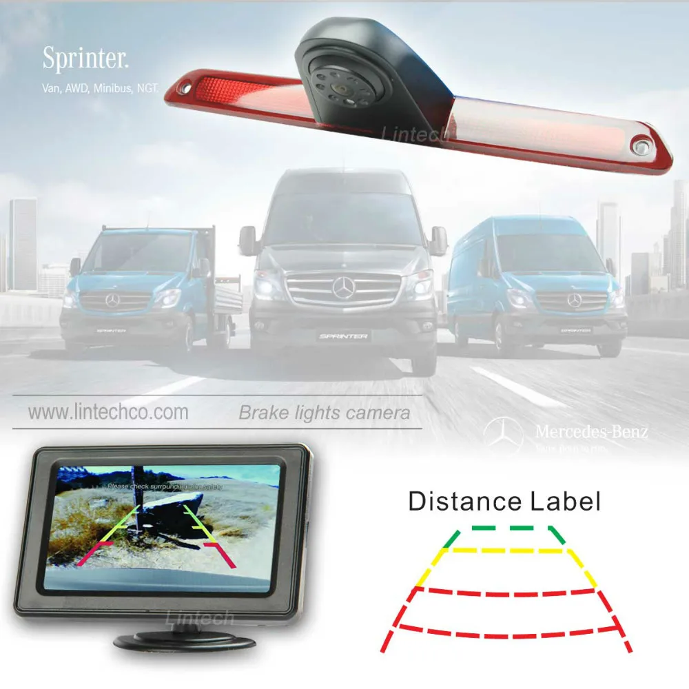 4 3 дюймовый монитор автомобиля спринтер третий стоп сигнал камера с линией