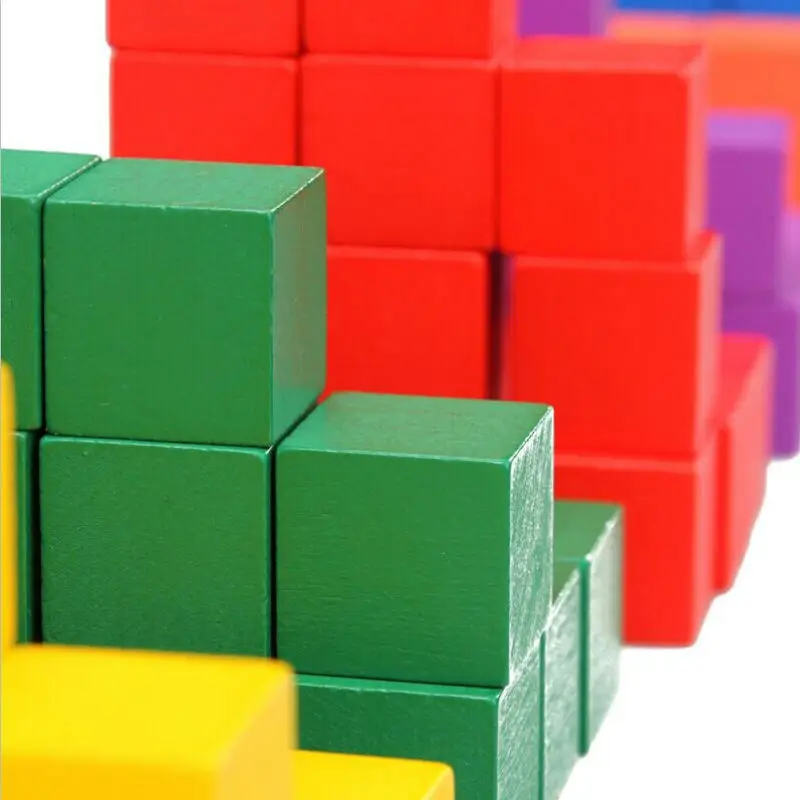 Бесплатная доставка 3 шт смешанные 5 цветов 2 см * деревянные кубики игровые части
