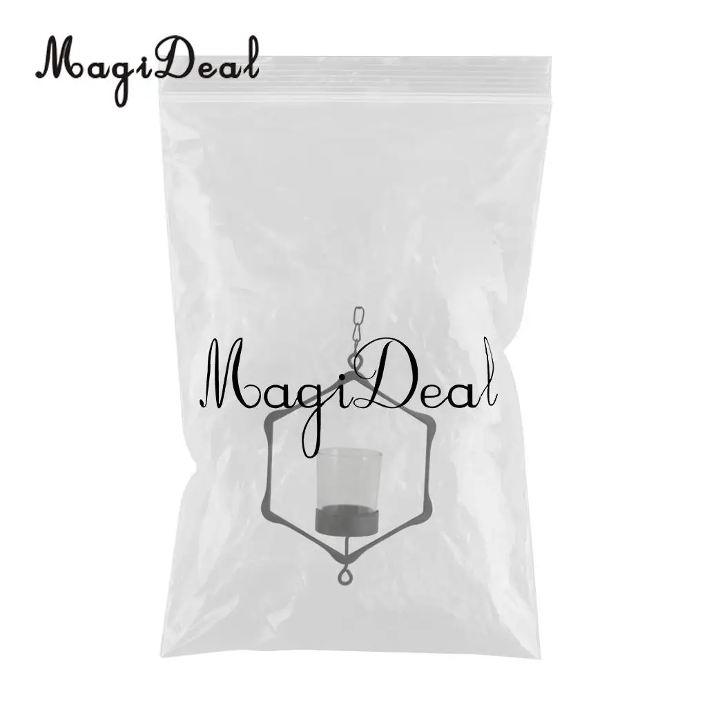 MagiDeal проволока подвесная цепь полый винтажный геометрический Короткий держатель свечей настроение свет подсвечник Фонарь чехол