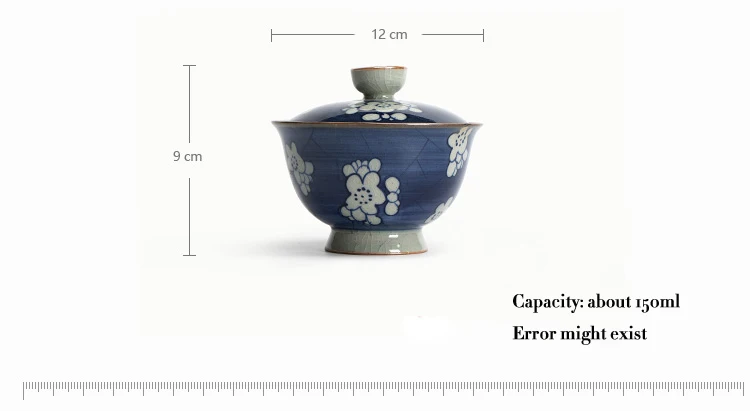 1 шт. WIZAMONY маленький голубой и белый Gaiwan китайский старинный глазурь Цзиндэчжэнь