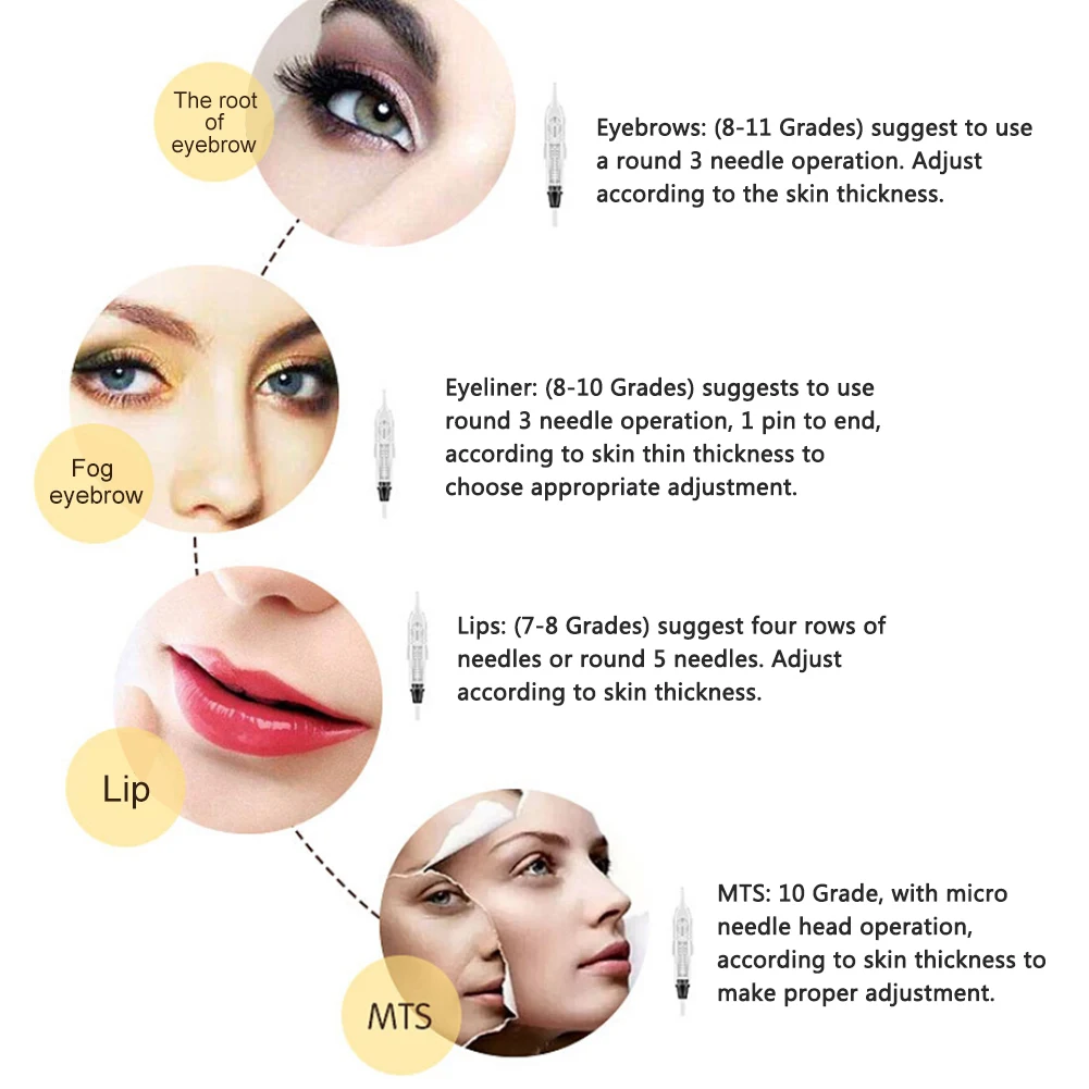 Электрический цифровой Перманентный макияж машина косметический Microblading Ручка бровей губ татуировки комплект пистолет набор+ шт. 6 шт. картридж иглы