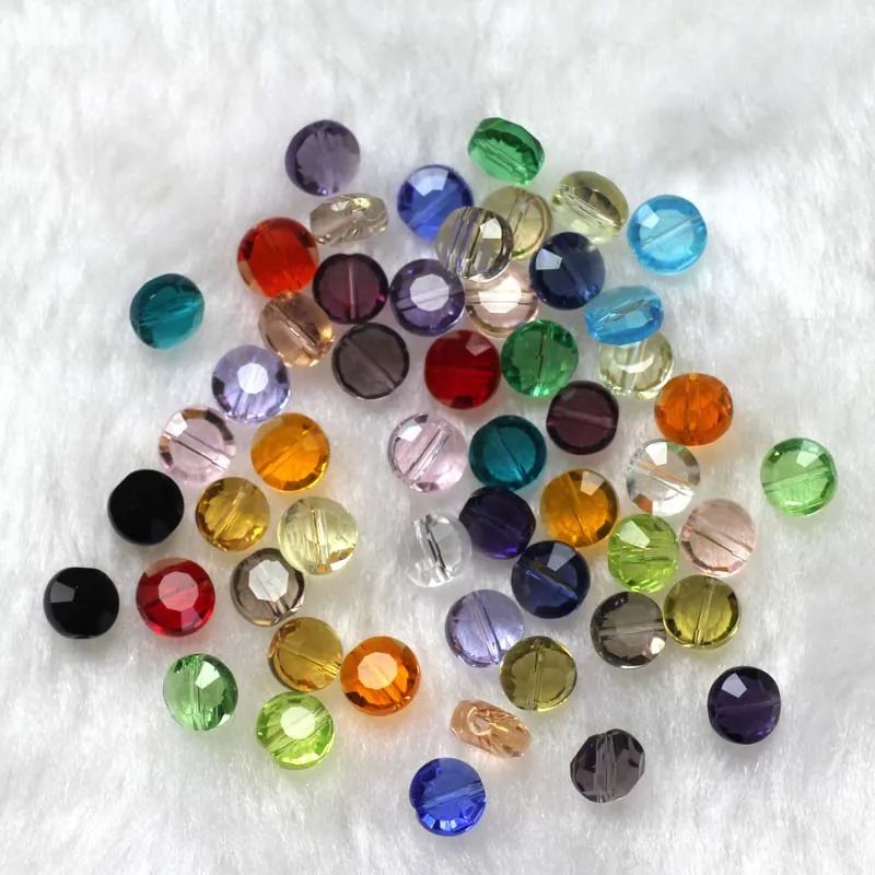 Стеклянные хрустальные бусины 8 мм класса ААА элегантные в форме пуговиц для