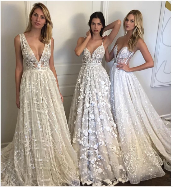 2017 Переменная декольте vestido де феста Свадебное Платье Партии Кружева Аппликации