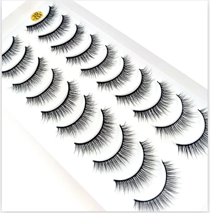 HBZGTLAD 1/5/10pairs Real Mink Eyelashes 3D Natural False Eyelashes 3d Mink Lashes Soft Eyelash Extension Makeup Kit Cilios - Color: 134