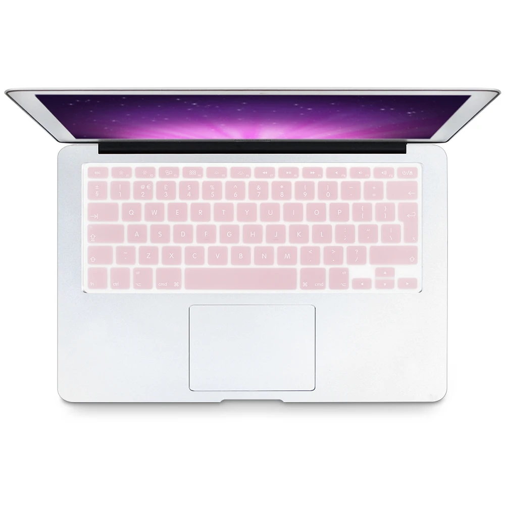 Solid Pink HRH силиконовый чехол с английской клавиатурой для Macbook White Air Pro 13 15 17 для mac book air 13" - Цвет: Solid Pink