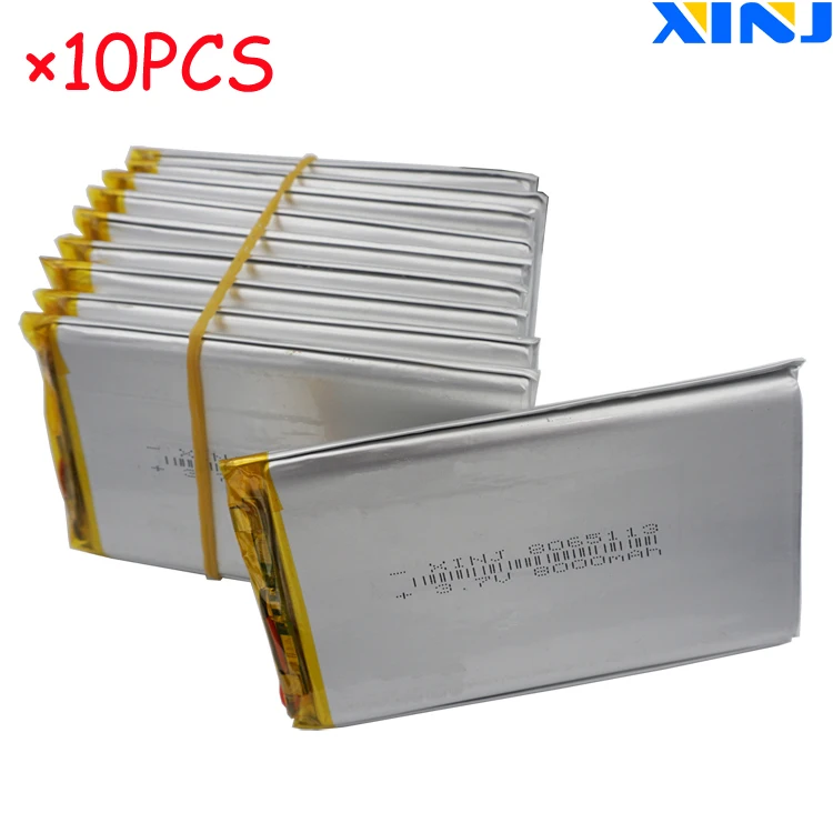 XINJ 10 шт. 3,7 в 8000 мАч литий-полимерная батарея 8065113 для телефона gps psp ipod планшет MID портативный DVD power bank планшетный ПК IPTV