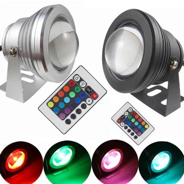 

10W LED Underwater Light Flood Outdoor Swimming Pool Waterproof Round Lamp Green Blue Red 12V Convex Lens by Express 20pcs/lot