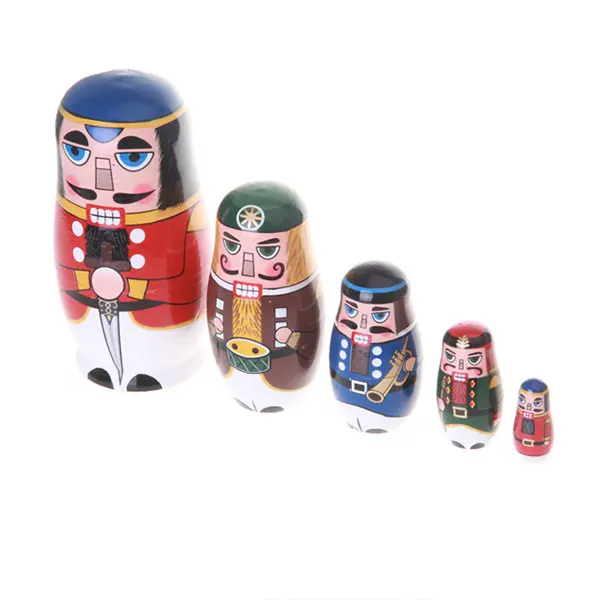 5 шт./компл. Miles Kimball Nutcracker Solders Матрешка матрешка деревянная русская кукла Ручная
