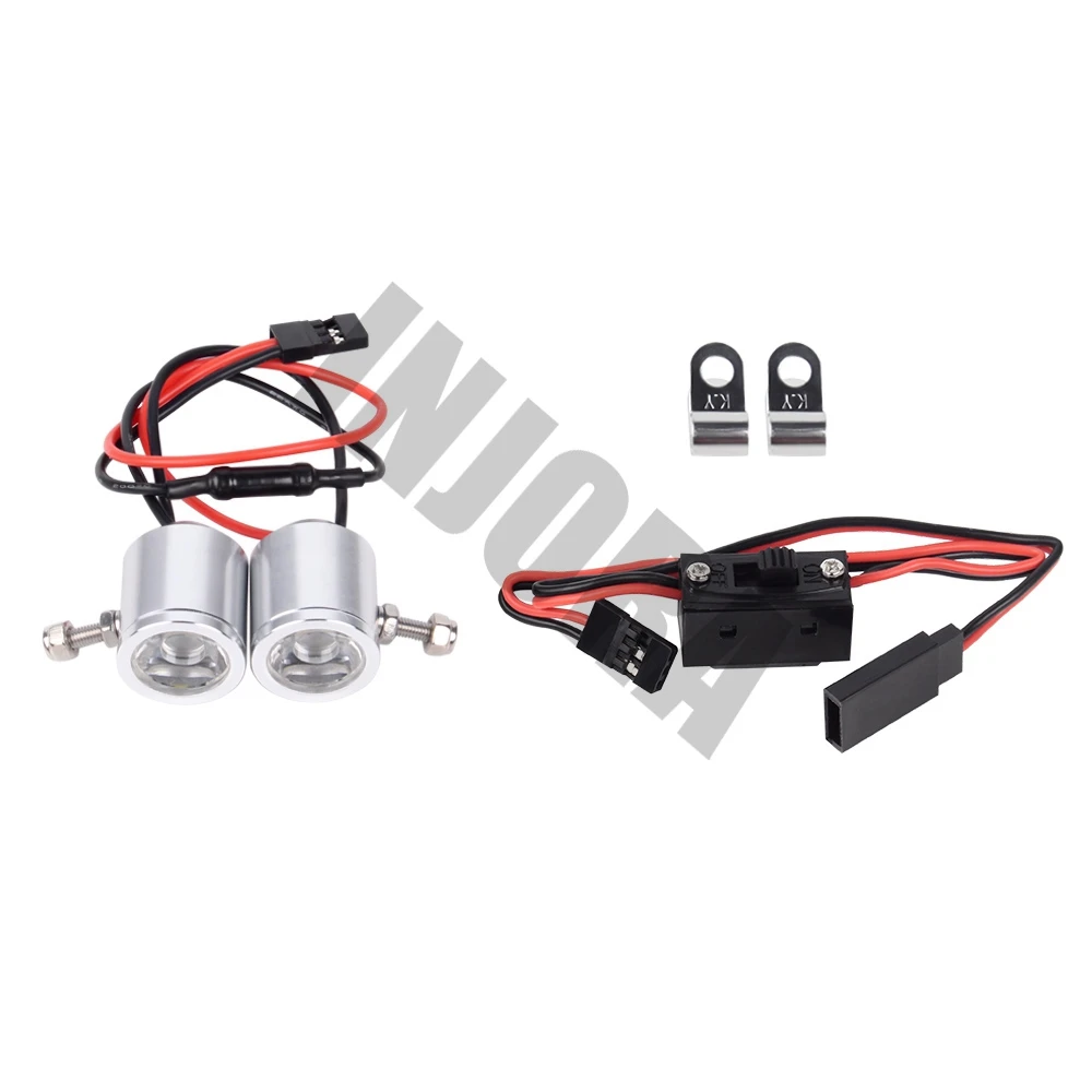 Silver INJORA RC автомобиль супер яркий светодиодный фонарь фара с выключателем вкл.-ВЫКЛ. Для 1/10 RC Рок Гусеничный SCX10 AX10 RR10 90048 Wraith 90056 - Цвет: Silver