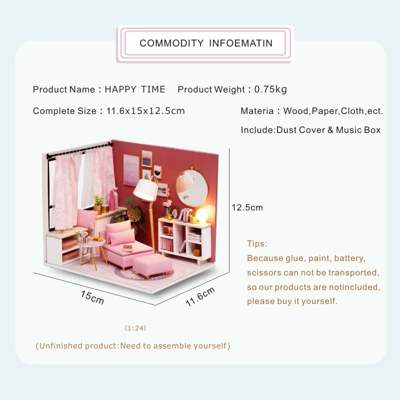 CUTEBEE Кукольный дом DIY Миниатюрный Кукольный домик Модель деревянная игрушка мебель Каса де куклы Boneca игрушечные дома подарок на день рождения H012