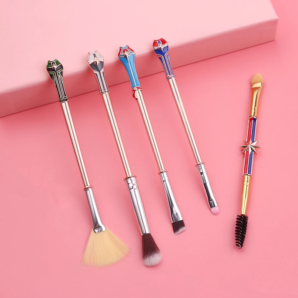 Набор кистей для макияжа "капитан-сюрприз" Чудо-женщины с эмалью, 5 шт., для растушевки тени для глаз, косметический набор, Набор Pincel Maquiagem