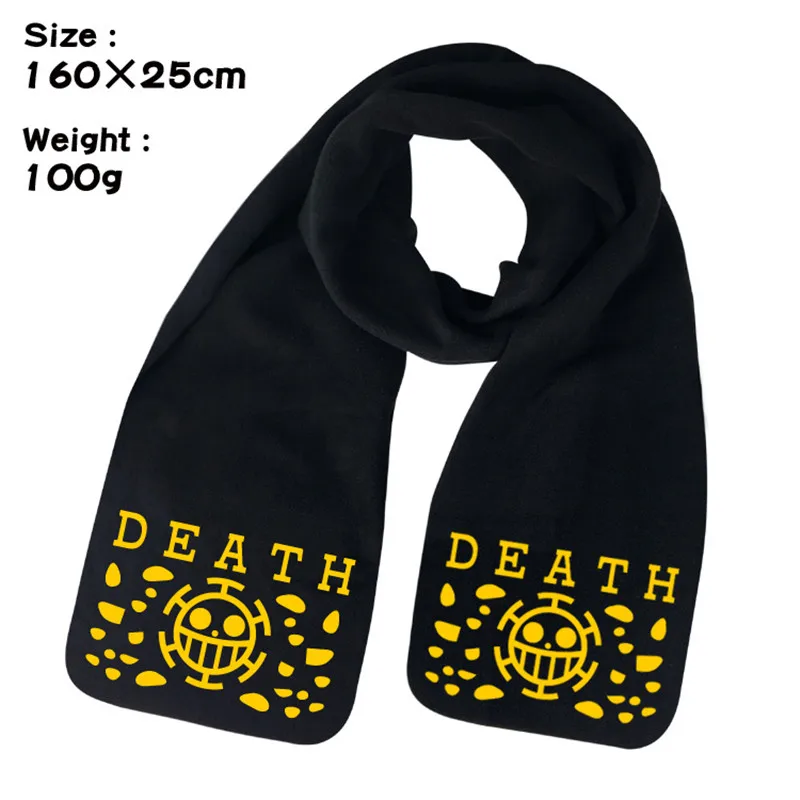One Piece Luffy Straw Hat Trafalgar D Water Law Death Anime Winter Men Women Unisex Warm Shawl Scarf Soft Wrap