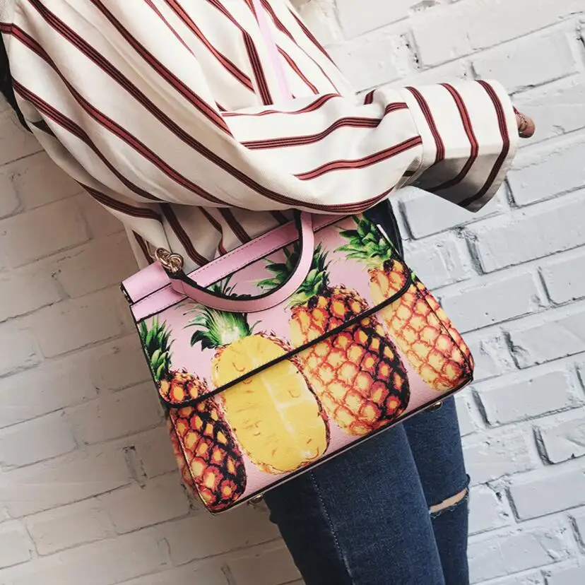 Корейская версия Новинка ананас печати случайные личности плеча сумочку | Багаж