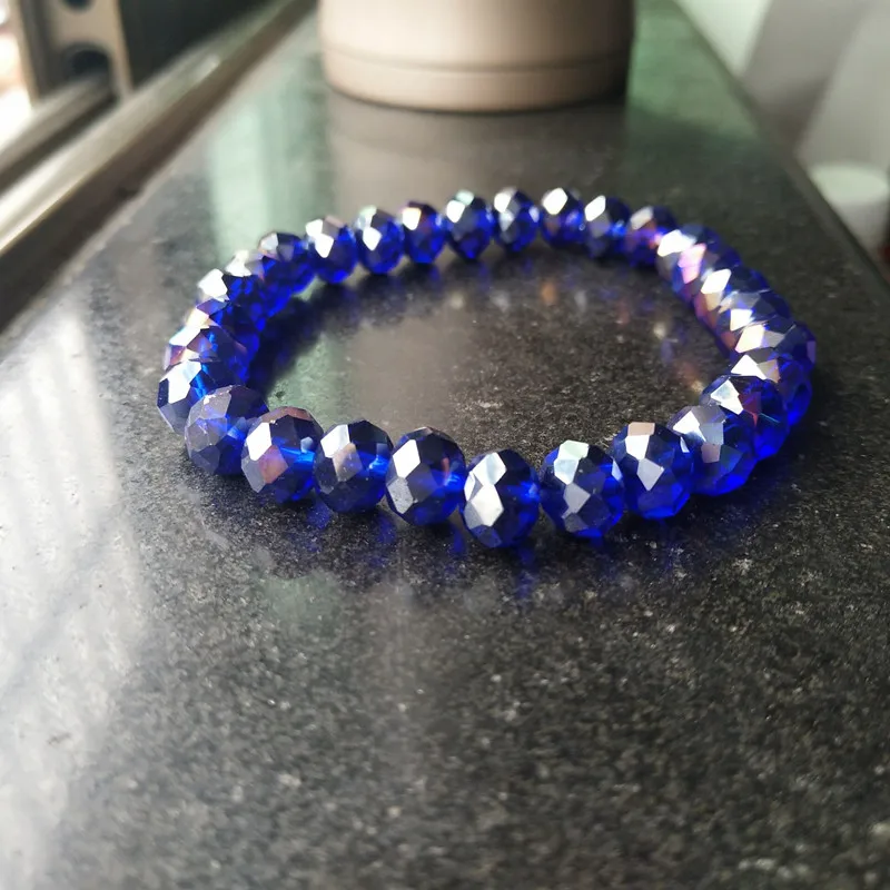 Royal blue Элегантный роскошный браслет с кристаллами, блестящие ювелирные изделия для женщин и девочек, подарки, 10 цветов - Окраска металла: Royal blue