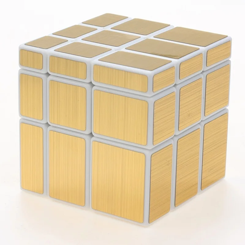 2015 ShengShou зеркальный куб 3x3 магический Белый с серебряными наклейками и черные