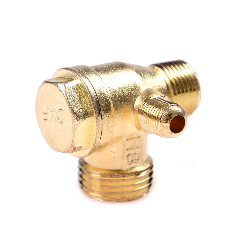 

3 Port Brass Central Pneumatic Valves Air Compressor Check Valve Thread 90 Degree DIY Home Tools Dropshipping