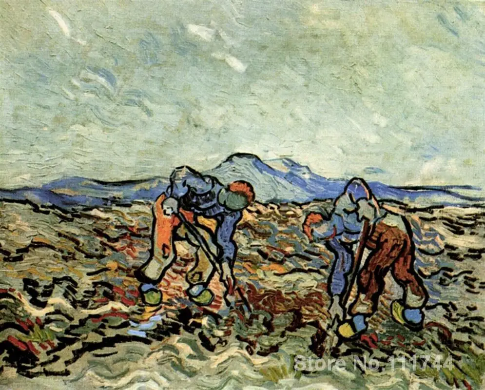 

Wall art Peasants Lifting Potatoes by Vincent Van Gogh paintings on canvas Handmade High quality