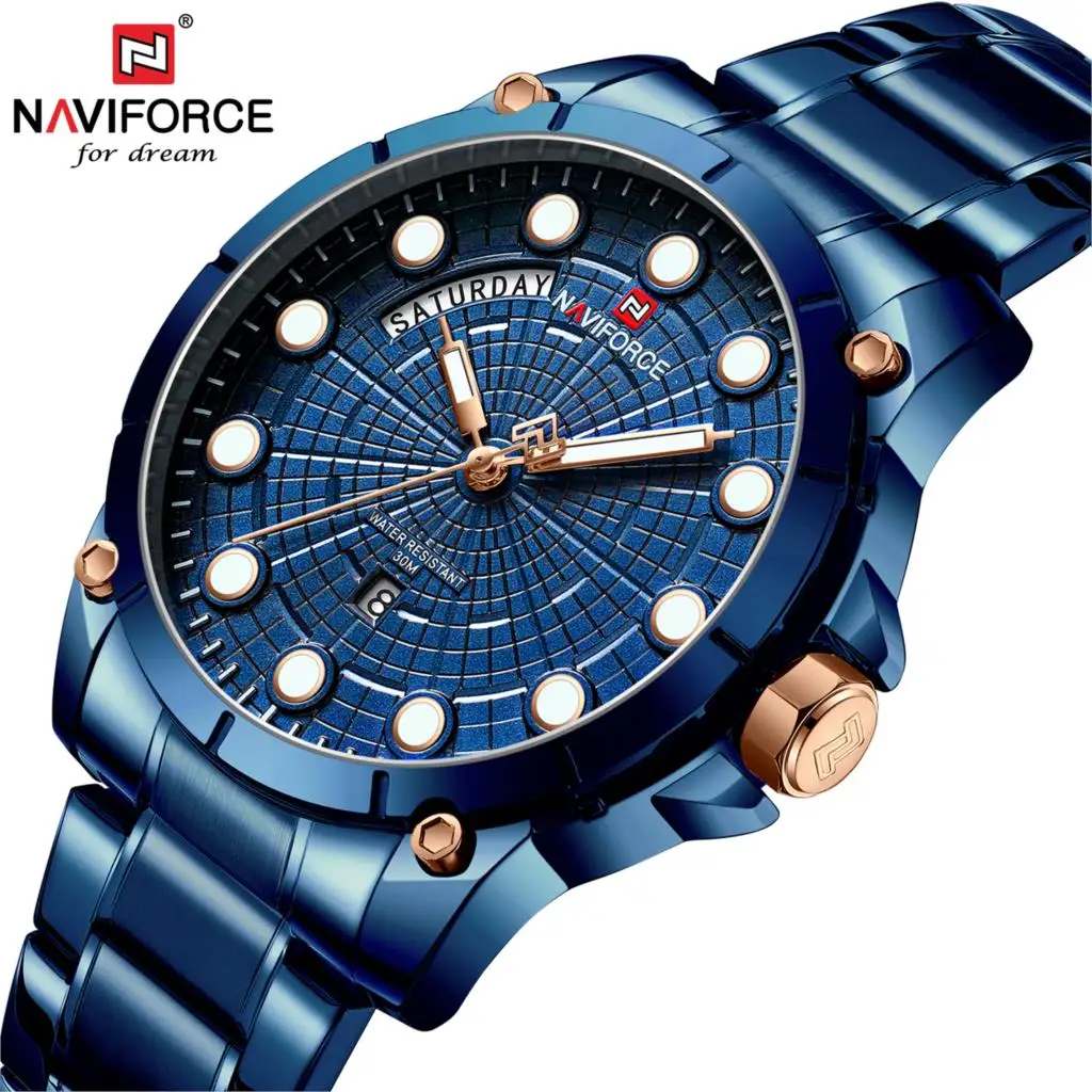 NAVIFORCE Relojes 2019 часы мужские модные спортивные кварцевые Топ бренд класса люкс
