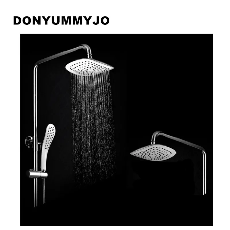 

DONYUMMYJO Water Saving Shower Heads ABS Chrome Hand Hold Square ShowerHead High Pressure handheld Bath shower ducha chuveiro