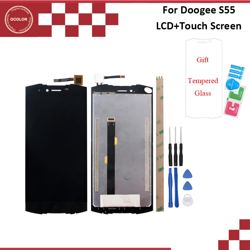 Ocolor Для Doogee S55 ЖК-дисплей и сенсорный экран 5,5 дюймов с инструментами и клеем Для Doogee S55 Lite lcd аксессуары для телефонов