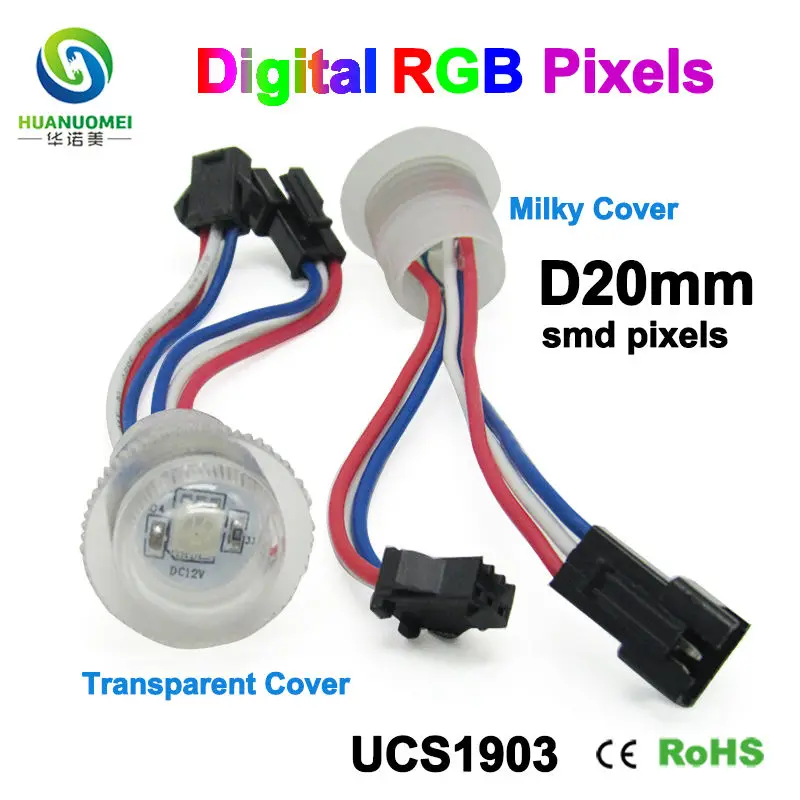 5050 smd rgb 12 В 20 мм UCS1903 цифровая Водонепроницаемая умная Пиксельная Светодиодная