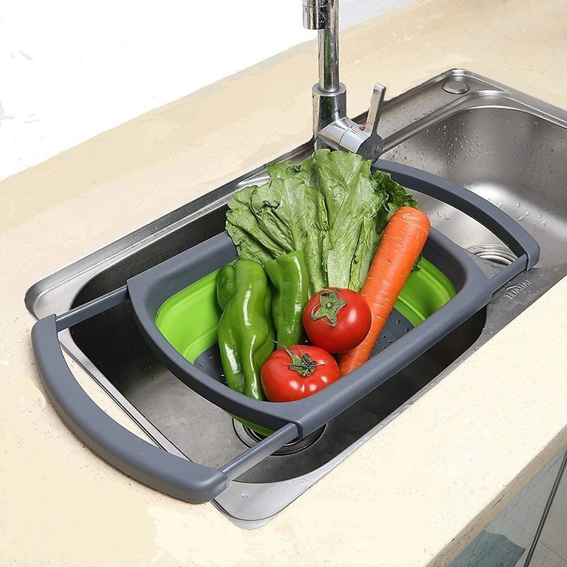 Выдвижная сливная корзина для кухни над раковиной стойка дуршлаг ситечко