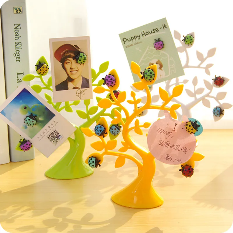 Новые Lucky Tree настольные напоминалки клип каваи фото держатели заметок многофункциональное украшение Магнитный пластиковый стол карты лотки для документов