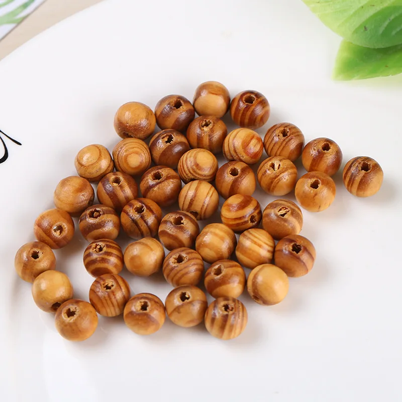 

100pcs/lot Pine Natural Round Wood Spacer Wooden Beads Fit for Bracelet Necklace DIY Jewelry Making Wood Craft MR 002