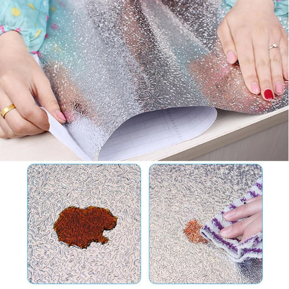 Aluminum Foil Kitchen Stickers Home Decoration Sticker Self Adhesive Waterproof Wallpaper 40x100cm Oil-proof | Дом и сад