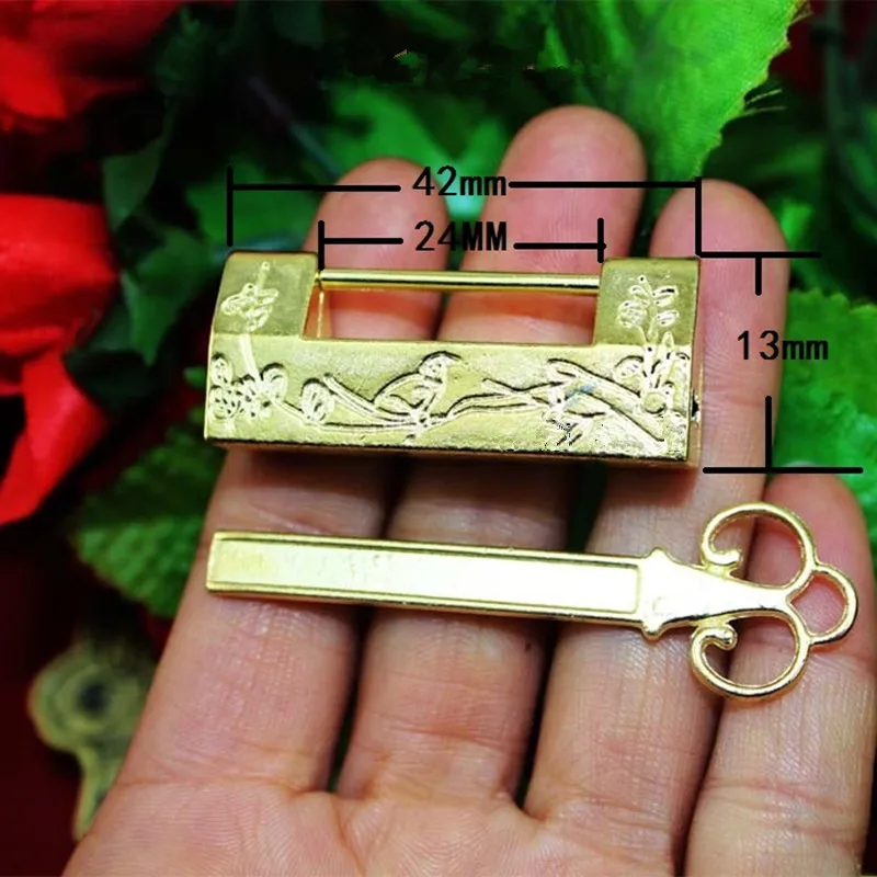 

1Pc Vintage Antique Alloy Old Lock Retro Birds Flower Padlock Jewelry Wooden Box Padlock Lock for Suitcase Drawer Cabinet