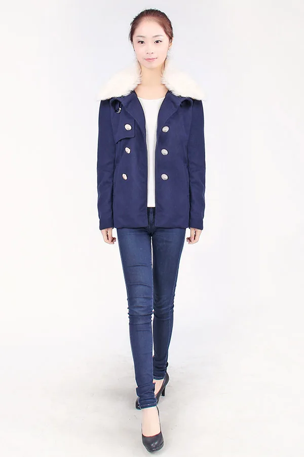 Зима Осень Женская мода двубортный формальный средний-длинный теплый плащ