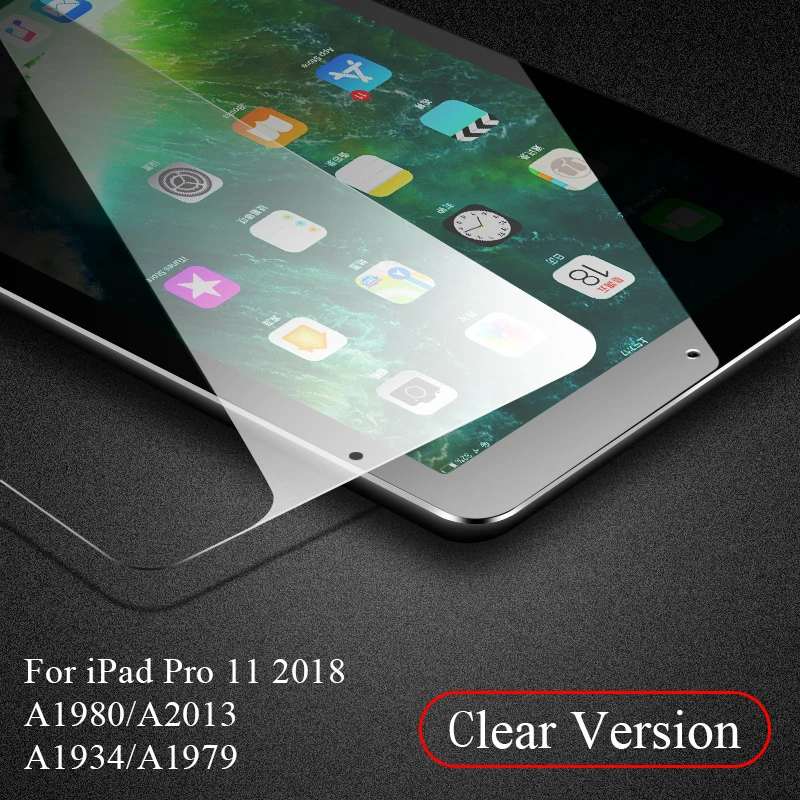 Для iPad Pro 11 закаленное Стекло с уровнем твердости 9 H Защита от царапин Ultra Clear устойчиво к отпечаткам пальцев защитная пленка A1980 A2013 A1934 A1979 - Цвет: Clear Version