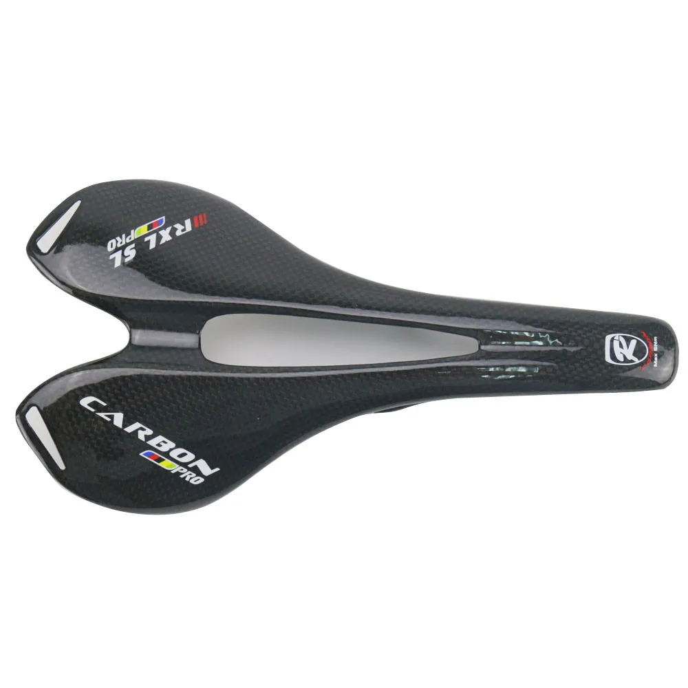 Велосипедное седло RXL SL MTB карбоновое 270*143 мм черное глянцевое для горного