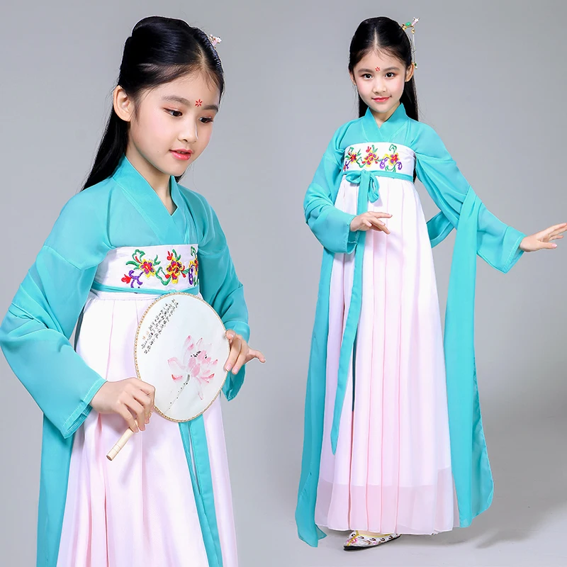 Сказочная юбка Hanfu Национальный костюм для детей принцессы выступлений