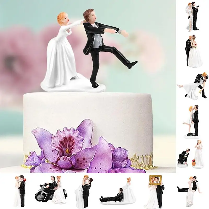 Элегантные фигурки для торта из синтетической смолы|mariage figurine|bride groom cake topperbride |