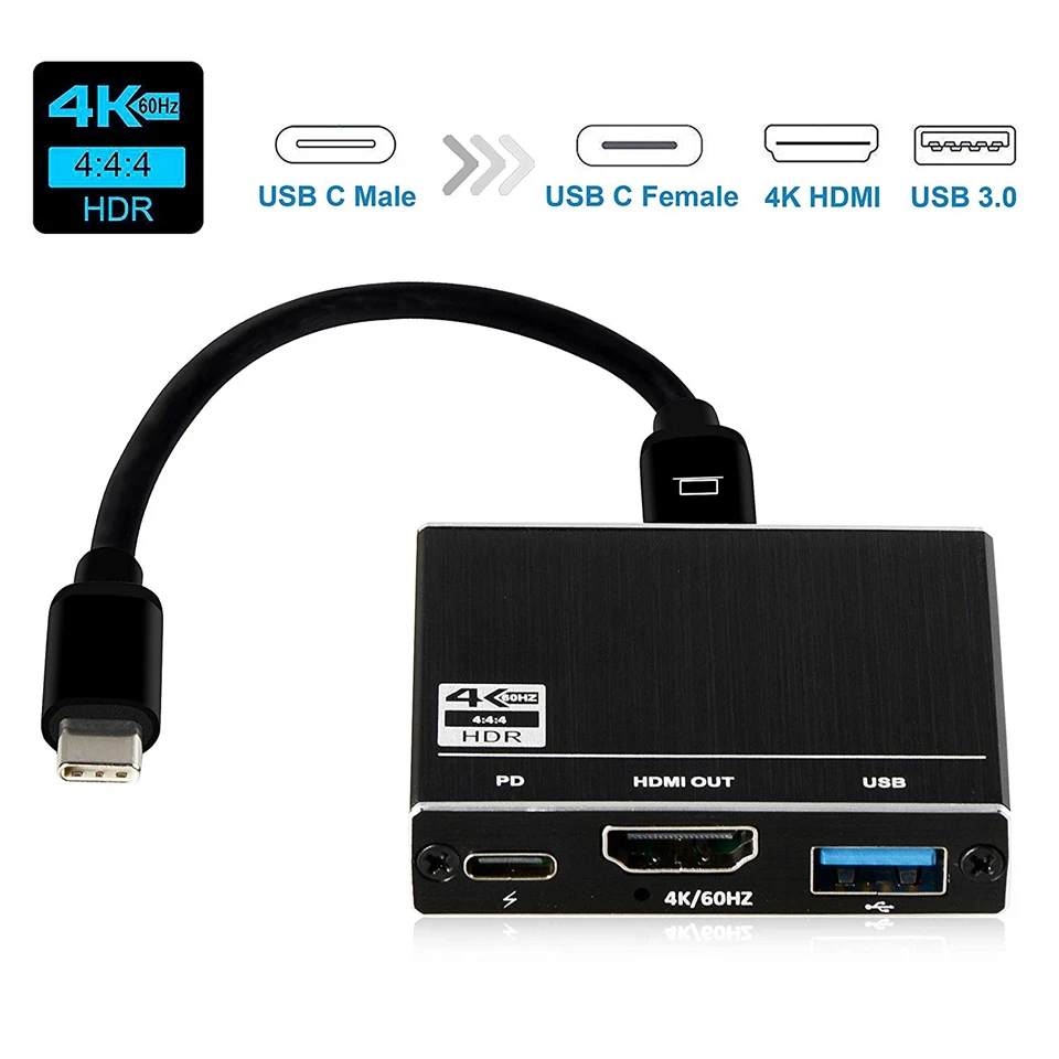 2020 100 Вт PD USB 3 1 Тип C к HDMI адаптеру 4K 60 Гц 2 0 концентратор конвертер для MacBook Pro |