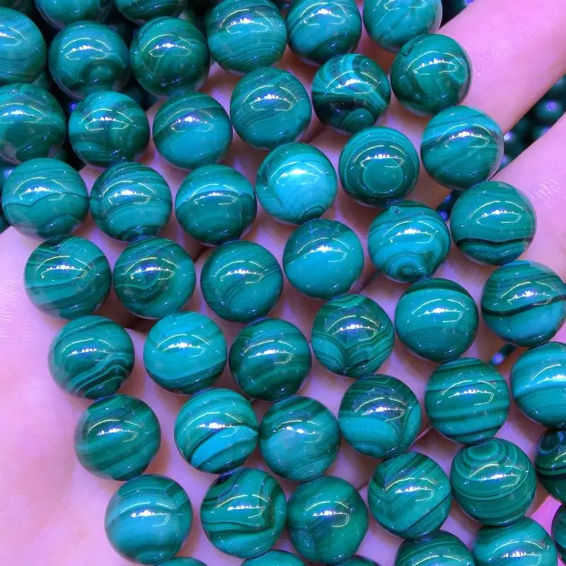 

Natural Malachite Stone Beads Round 6 mm 8 mm 10 mm for DIY Jewelry Making 100% Real Stone Good Quality
