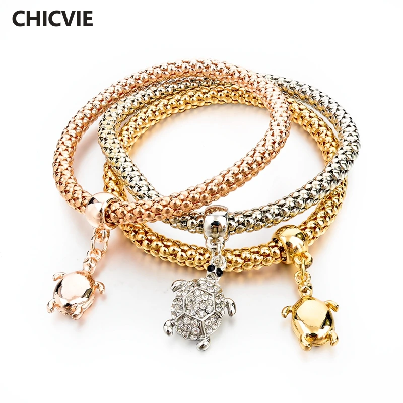 CHICVIE золотые браслеты с черепахой для женщин лучший браслет друзей и пар