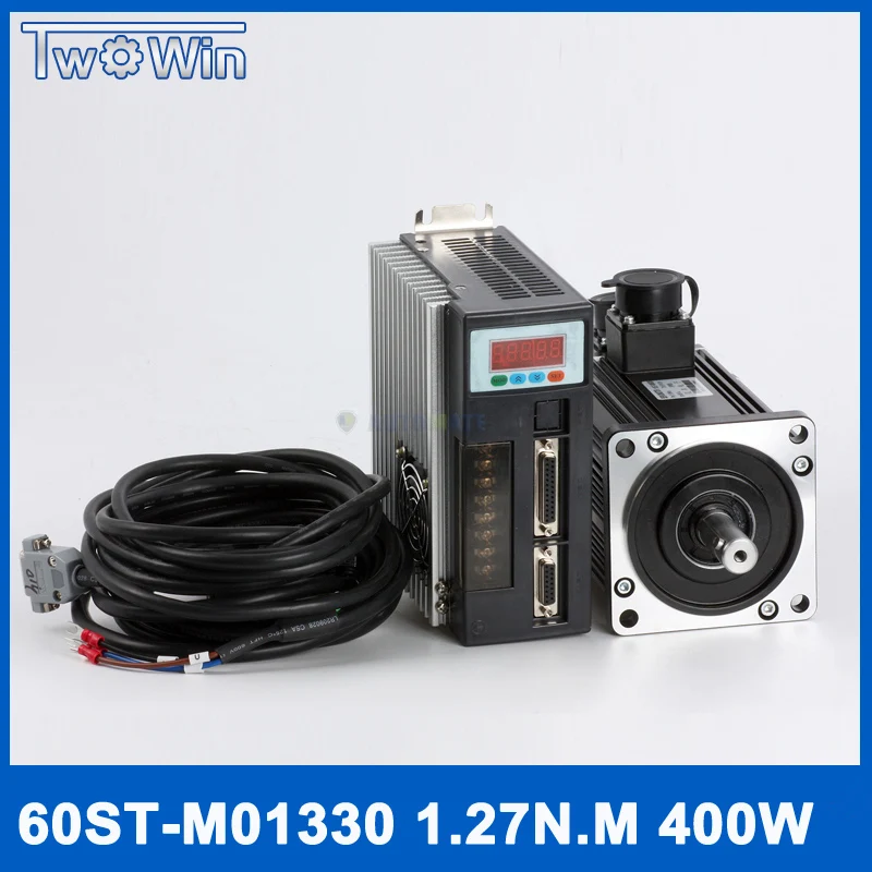 60ST M01330 220В 400 Вт AC серводвигатель 3000 об/мин 1.27N. М. Однофазный привод переменного