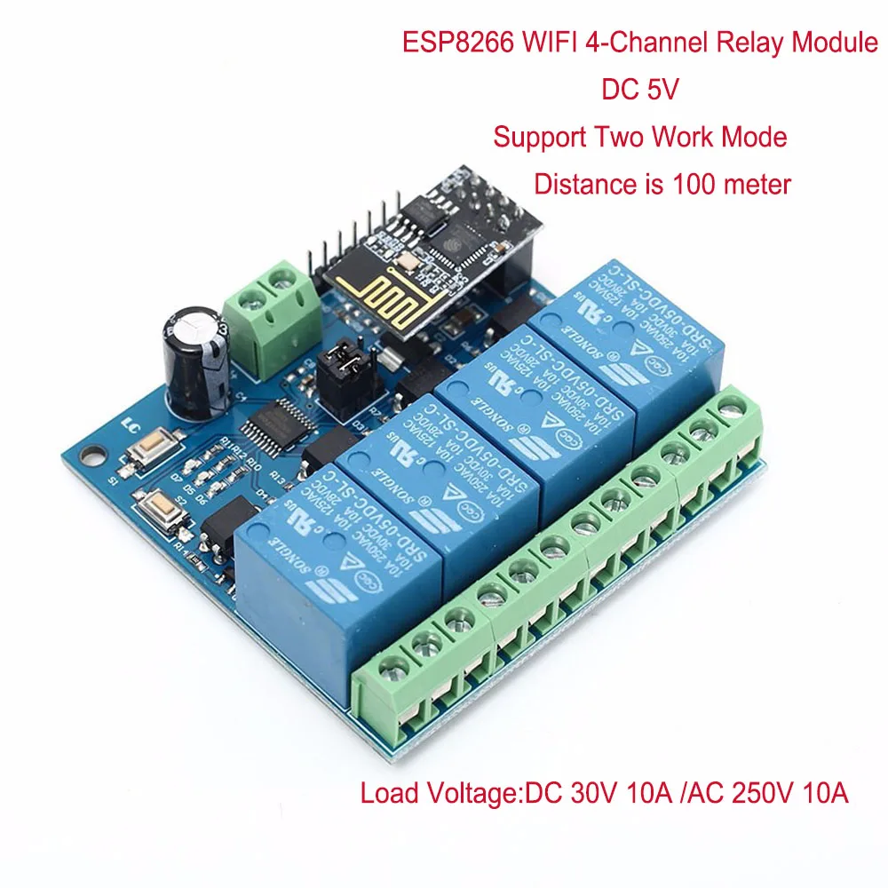 5V 4-Channel ESP8266 ESP-01 Wi-Fi модуль реле дистанционного Управление переключатель 1 2 4 канала 5V 12V для Умный дом IOT передача с помощью приложения на телефоне Управление; - Цвет: 5V 4-Channel