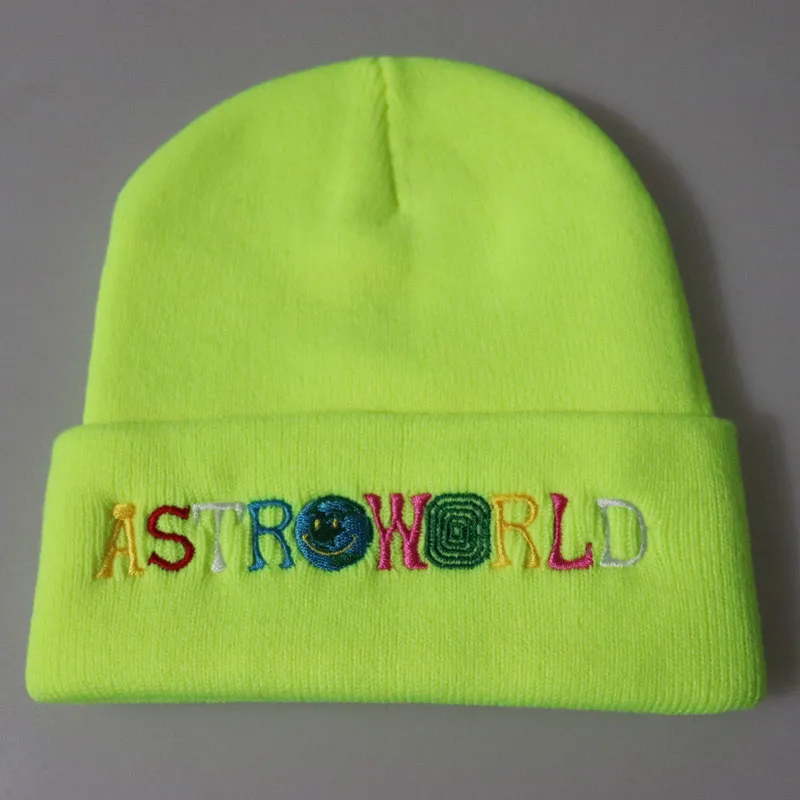 Travi$ Мужская и женская вязаная шапка НОВАЯ шапка с надписью ASTROWORLD Лыжная теплая зимняя шапка с вышивкой для мальчиков и девочек унисекс