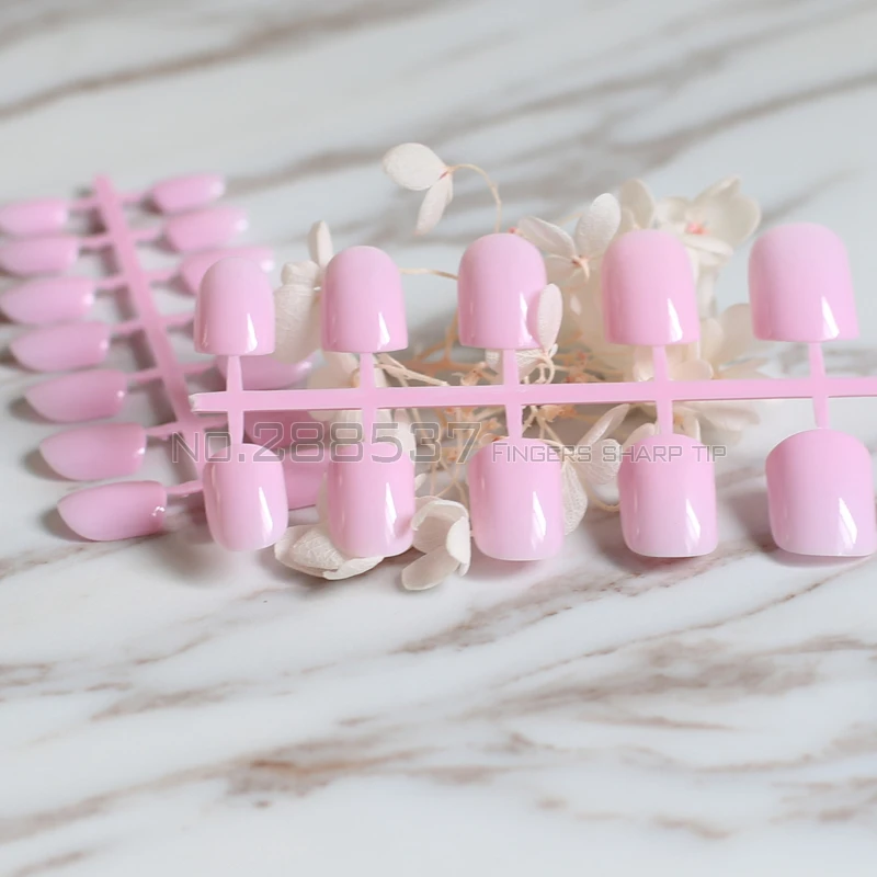 Новинка 2017 накладные ногти 24 шт. ярко розовые яркие короткие круглые квадратные