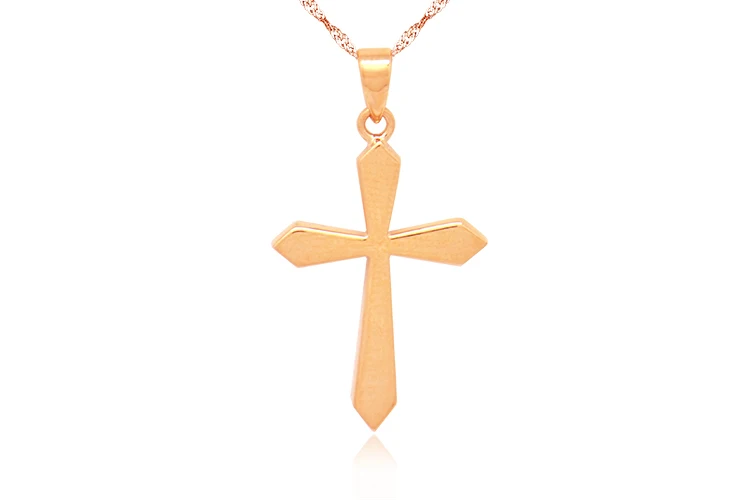 Boraizy Holy 18k чисто золотой очаровательный крестик кулон розовое желтое белое AU750