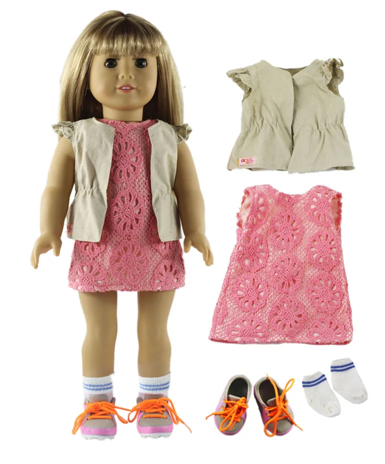 4 PCS Clothes 1, комплект с надписью «розовый», красивая повседневная одежда наряд Одежда для куклы 18 дюймовых кукол одежда A10 - Цвет: 4 PCS Clothes