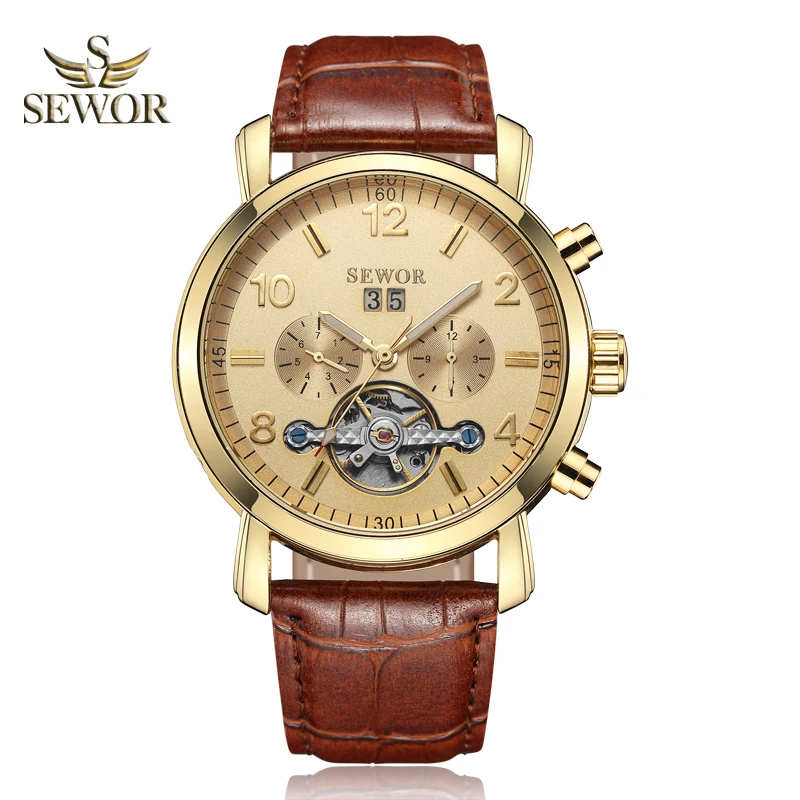 Часы мужские механические с кожаным ремешком автоматические C391|watch f|watch fashionwatch