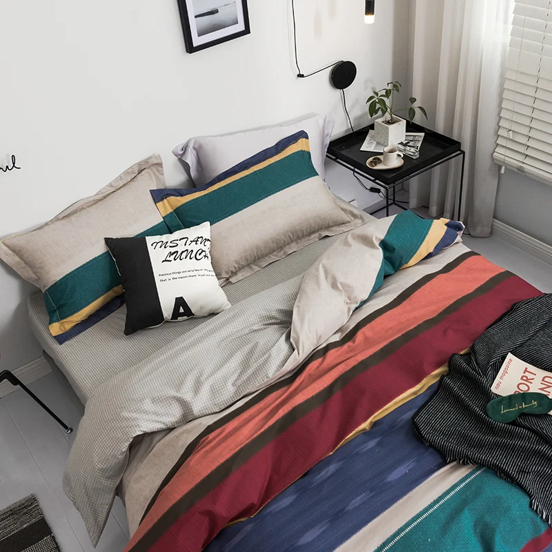 Комплект постельного белья из льна домашний текстиль двуспальная и кровать в