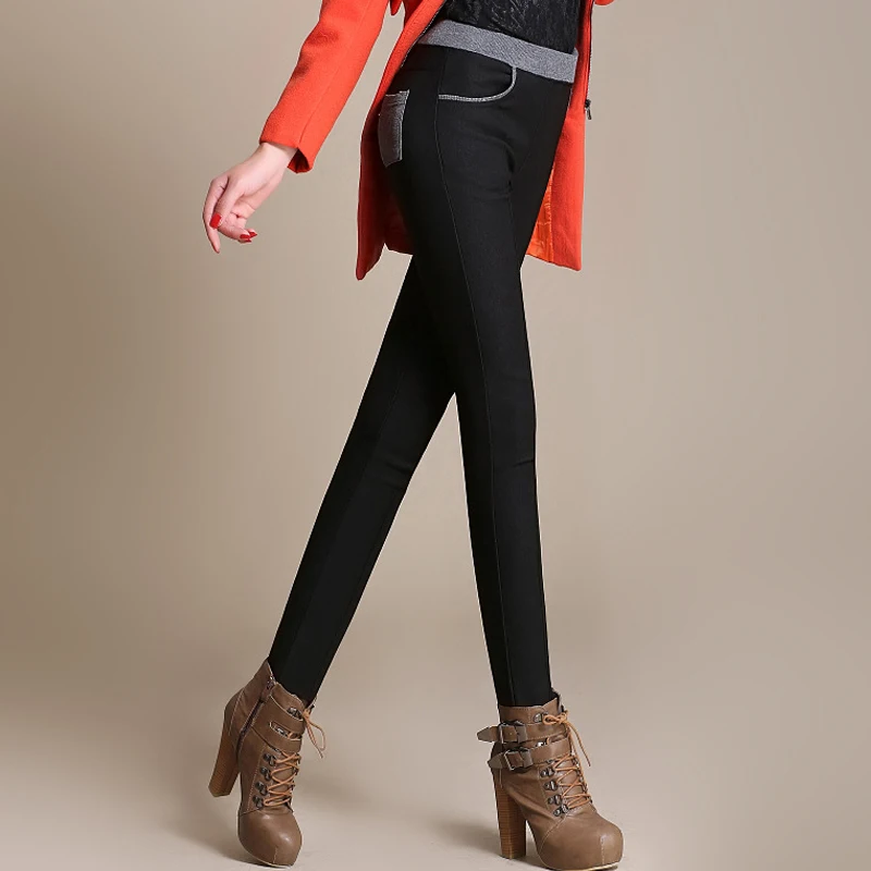 Женские повседневные брюки-карандаш теплые бархатные женские длинные брюки с